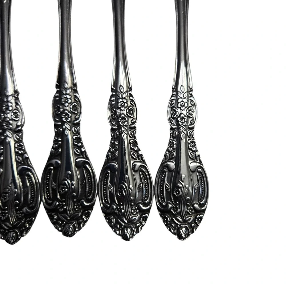 Unknown Maker SPRINGTIME Stainless Japan Flatware 6 Cocktail/Seafood Forks New